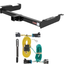 For 03-27 Chevy Express GMC Savana 1500 2500 3500 Trailer Hitch + Wiring 4 Pin Curt 13040 55540 2 inch Tow Receiver