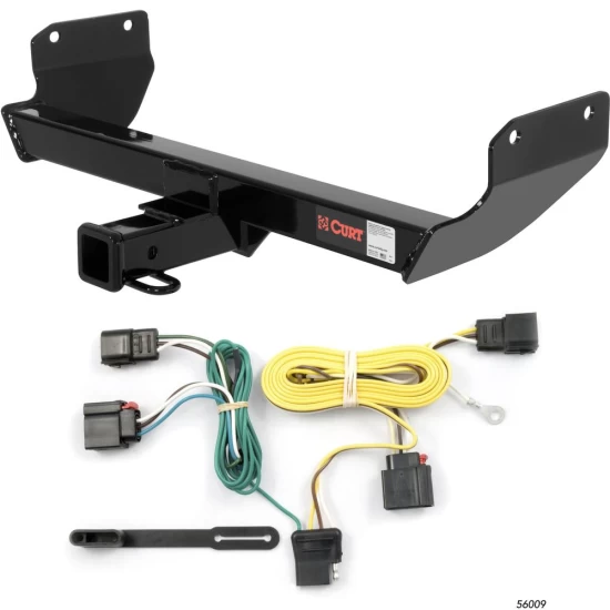 For 2011-2013 Jeep Grand Cherokee Trailer Hitch + Wiring 4 Pin Except SRT SRT8 TrackHawk & diesel Curt 13065 56009 2 inch Tow Receiver