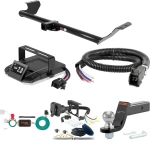 For 2011-2017 Honda Odyssey Tow Package Camp n' Field Trailer Hitch + Brake Controller Curt Assure 51160 Proportional Up To 4 Axles + 7 Way Trailer Wiring Plug & 2-5/16" ball 4 inch drop Fits All Models Curt 13068 2 inch Tow Receiver