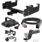 For 1992-1993 Ford F150 Tow Package Camp n' Field Trailer Hitch + Brake Controller Curt Assure 51160 Proportional Up To 4 Axles + 7 Way Trailer Wiring Plug & 2-5/16" ball 4 inch drop Fits w/ 10" Step Bumper Curt 13099 2 inch Tow Receiver