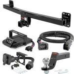 For 2013-2014 Porsche Cayenne Tow Package Camp n' Field Trailer Hitch + Brake Controller Curt Assure 51160 Proportional Up To 4 Axles + 7 Way Trailer Wiring Plug & 2-5/16" ball 4 inch drop Fits Models w/ Existing USCAR 7-way Curt 13116 2 inch Tow