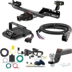 For 2014 Mercedes GL350 Tow Package Camp n' Field Trailer Hitch + Brake Controller Curt Assure 51160 Proportional Up To 4 Axles + 7 Way Trailer Wiring Plug & 2-5/16" ball 4 inch drop Fits BlueTEC Curt 13173 2 inch Tow Receiver