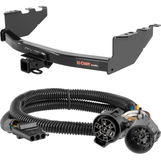 For 2014-2018 Chevy Silverado 1500 Trailer Hitch + Wiring 4 Pin Fits All Models Curt 13175 55384 2 inch Tow Receiver