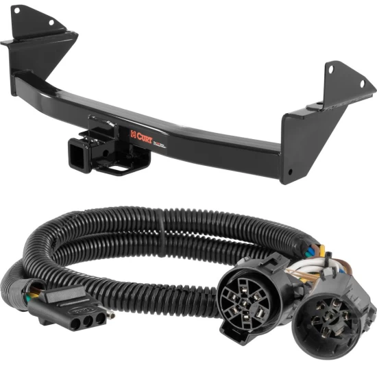 For 2015-2022 Chevy Colorado Trailer Hitch + Wiring 4 Pin Fits Models w/ Existing USCAR 7-way Curt 13176 55384 2 inch Tow Receiver