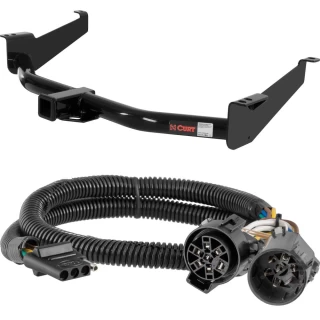 For 2004-2015 Nissan TITAN Trailer Hitch + Wiring 4 Pin Fits Models w/ Existing USCAR 7-way Curt 13199 55384 2 inch Tow Receiver