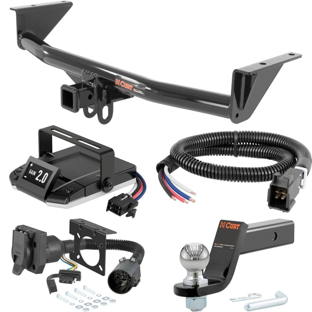 For 2015-2022 Chevy Colorado Tow Package Camp n' Field Trailer Hitch + Brake Controller Curt Assure 51160 Proportional Up To 4 Axles + 7 Way Trailer Wiring Plug & 2-5/16" ball 4 inch drop Fits Models w/ Existing USCAR 7-way Curt 13203 2 inch Tow 