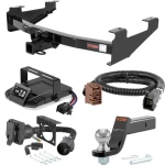 For 2003-2006 GMC Sierra 2500 HD Tow Package Camp n' Field Trailer Hitch + Brake Controller Curt Assure 51160 Proportional Up To 4 Axles + 7 Way Trailer Wiring Plug & 2-5/16" ball 4 inch drop Fits All Models Curt 13208 2 inch Tow Receiver