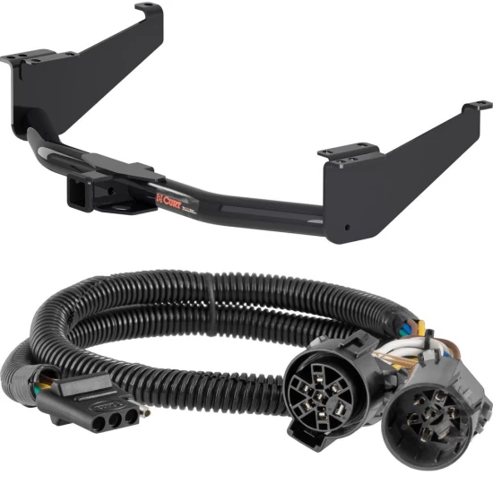 For 2017-2024 Nissan TITAN Trailer Hitch + Wiring 4 Pin Fits Models w/ Existing USCAR 7-way Curt 13304 55384 2 inch Tow Receiver