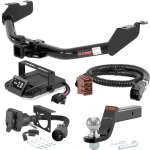 For 1999-2002 GMC Sierra 1500 Tow Package Camp n' Field Trailer Hitch + Brake Controller Curt Assure 51160 Proportional Up To 4 Axles + 7 Way Trailer Wiring Plug & 2-5/16" ball 4 inch drop Fits All Models Curt 13322 2 inch Tow Receiver