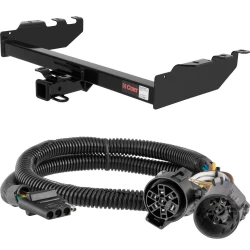 For 99-13 Chevy Silverado GMC Sierra 1500 HD 99-04 2500 LD (07-07 Classic) Standard or Step Bumper Trailer Hitch + Wiring 4 Pin Curt 13332 55384 2 inch Tow Receiver