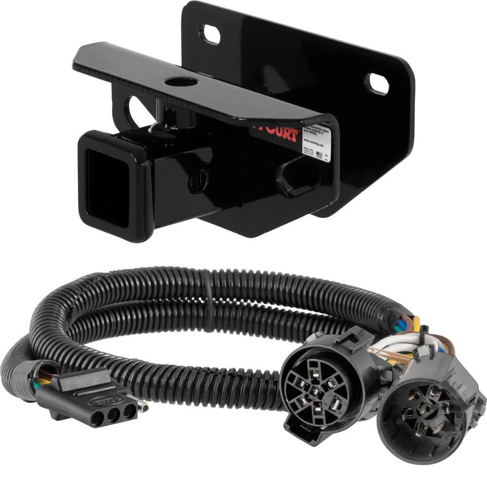 For 2019-2024 Ram 1500 Classic Trailer Hitch + Wiring 4 Pin Fits Models w/ USCAR 7-way Factory Connector Excluding factory receiver Curt 13333 55384 2 inch Tow Receiver