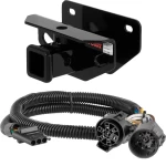 For 2019-2024 Ram 1500 Classic Trailer Hitch + Wiring 4 Pin Fits Models w/ USCAR 7-way Factory Connector Excluding factory receiver Curt 13333 55384 2 inch Tow Receiver