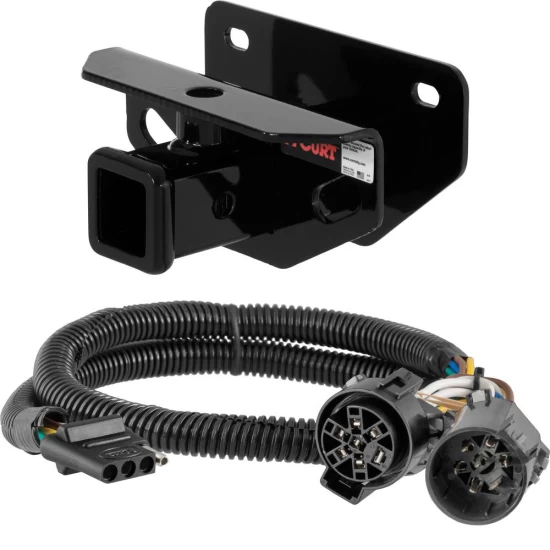 For 2019-2024 Ram 1500 Classic Trailer Hitch + Wiring 4 Pin Fits Models w/ USCAR 7-way Factory Connector Excluding factory receiver Curt 13333 55384 2 inch Tow Receiver