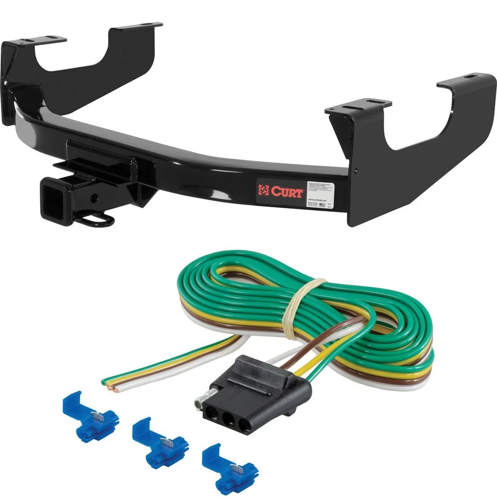 For 2008-2016 Ford F350 Super Duty Trailer Hitch + Wiring 4 Pin Except Cab & Chassis Curt 13355 58044 2 inch Tow Receiver