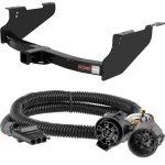For 2015-2024 Ram 2500 Trailer Hitch + Wiring 4 Pin Fits Models w/ USCAR 7-way Factory Connector Excluding factory receiver Curt 13361 55384 2 inch Tow Receiver