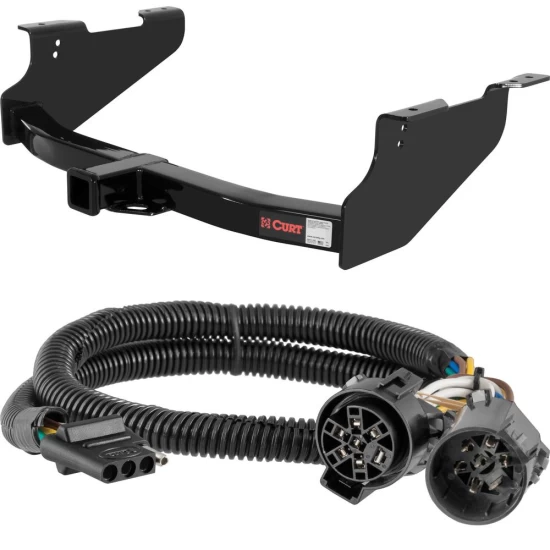 For 2015-2024 Ram 2500 Trailer Hitch + Wiring 4 Pin Fits Models w/ USCAR 7-way Factory Connector Excluding factory receiver Curt 13361 55384 2 inch Tow Receiver