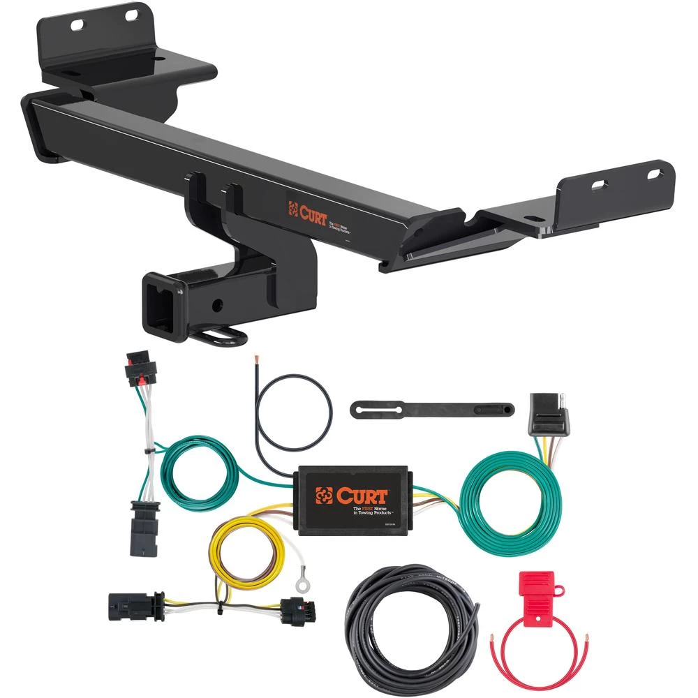 For 2018-2021 Jeep Compass Trailer Hitch + Wiring 4 Pin Fits All Models Curt 13363 56369 2 inch Tow Receiver