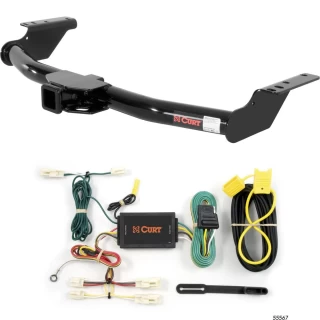 For 2007-2014 Toyota FJ Cruiser Trailer Hitch + Wiring 4 Pin Fits All Models Curt 13367 55567 2 inch Tow Receiver