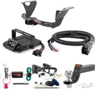 For 2010-2013 Subaru Outback Wagon Tow Package Camp n' Field Trailer Hitch + Brake Controller Curt Assure 51160 Proportional Up To 4 Axles + 7 Way Trailer Wiring Plug & 2-5/16" ball 4 inch drop Fits All Models Curt 13390 2 inch Tow Receiver
