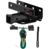 For 07-18 Jeep Wrangler JK All Models Trailer Hitch + Wiring 4 Pin Curt 13392 55124 2 inch Tow Receiver