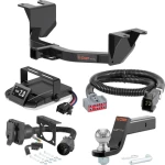 For 2022 GMC Sierra 1500 Limited Tow Package Camp n' Field Trailer Hitch + Brake Controller Curt Assure 51160 Proportional Up To 4 Axles + 7 Way Trailer Wiring Plug & 2-5/16" ball 4 inch drop Except factory receiver Curt 13393 2 inch Tow Receiver