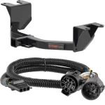 For 2019-2024 GMC Sierra 1500 Trailer Hitch + Wiring 4 Pin Except factory receiver Curt 13393 55384 2 inch Tow Receiver