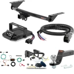 For 2015-2019 Land Rover Discovery Sport Tow Package Camp n' Field Trailer Hitch + Brake Controller Curt Assure 51160 Proportional Up To 4 Axles + 7 Way Trailer Wiring Plug & 2-5/16" ball 4 inch drop Except 5+2 seating Curt 13396 2 inch Tow Recei