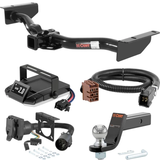 For 2003-2006 Chevy Avalanche Tow Package Camp n' Field Trailer Hitch + Brake Controller Curt Assure 51160 Proportional Up To 4 Axles + 7 Way Trailer Wiring Plug & 2-5/16" ball 4 inch drop Fits Models w/ Factory Tow Package Curt 13422 2 inch Tow 