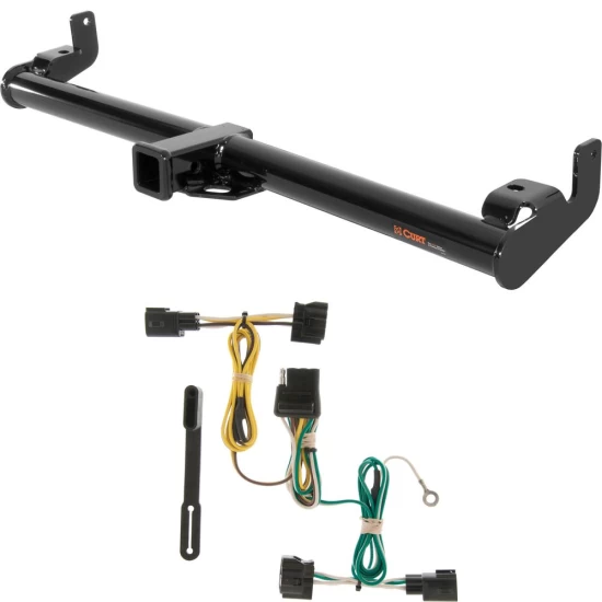 For 1998-2006 Jeep Wrangler Trailer Hitch + Wiring 4 Pin Fits All Models Curt 13430 55363 2 inch Tow Receiver