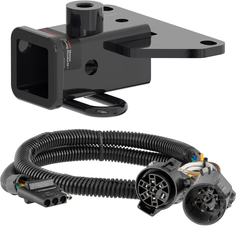 For 2020-2024 Jeep Gladiator Trailer Hitch + Wiring 4 Pin Fits Models w/ Existing USCAR 7-way Curt 13434 55384 2 inch Tow Receiver