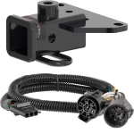 For 2020-2024 Jeep Gladiator Trailer Hitch + Wiring 4 Pin Fits Models w/ Existing USCAR 7-way Curt 13434 55384 2 inch Tow Receiver