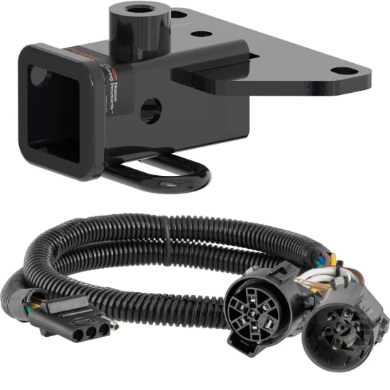 For 2020-2024 Jeep Gladiator Trailer Hitch + Wiring 4 Pin Fits Models w/ Existing USCAR 7-way Curt 13434 55384 2 inch Tow Receiver