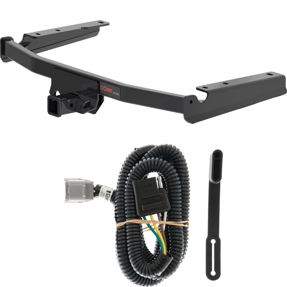 For 2020-2024 Toyota Highlander Trailer Hitch + Wiring 4 Pin Fits w/ factory tow package Curt 13453 55245 2 inch Tow Receiver