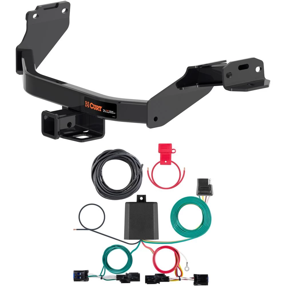 For 2021-2024 Kia Sorento Trailer Hitch + Wiring 4 Pin Fits Models w/o Factory Tow Package Curt 13473 56474 2 inch Tow Receiver