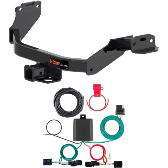 For 2021-2024 Kia Sorento Trailer Hitch + Wiring 4 Pin Fits Models w/o Factory Tow Package Curt 13473 56474 2 inch Tow Receiver