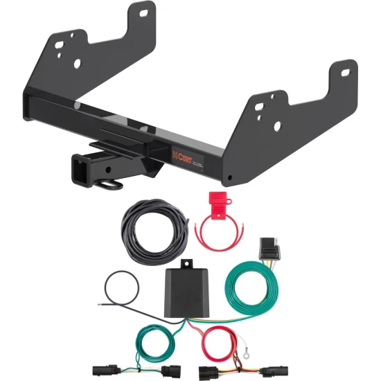 For 2022-2024 Ford F150 Trailer Hitch + Wiring 4 Pin Fits Models w/o factory hitch except Police Responder w/ LED Taillights Curt 13475 56481 2 inch Tow Receiver