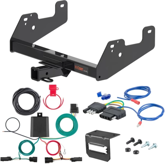 For 2022-2024 Ford F150 Trailer Hitch + Wiring 5 Pin Fits Models w/o factory hitch except Police Responder w/ LED Taillights Curt 13475 2 inch Tow Receiver