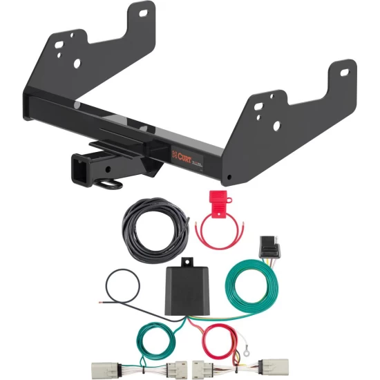 For 2022-2024 Ford F150 Trailer Hitch + Wiring 4 Pin Fits Models w/o factory hitch exc Police w/ LED Tail back sensors & scale Curt 13475 56486 2 inch Tow Receiver