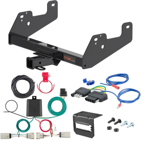 For 2022-2024 Ford F150 Trailer Hitch + Wiring 5 Pin Fits Models w/o factory hitch exc Police w/ LED Tail back sensors & scale Curt 13475 2 inch Tow Receiver