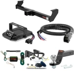 For 1999-2004 Suzuki Vitara Tow Package Camp n' Field Trailer Hitch + Brake Controller Curt Assure 51160 Proportional Up To 4 Axles + 7 Way Trailer Wiring Plug & 2-5/16" ball 4 inch drop Fits All Models Curt 13517 2 inch Tow Receiver