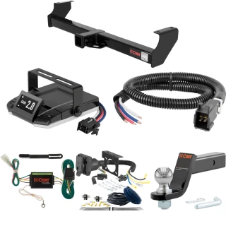 For 1999-2004 Suzuki Vitara Tow Package Camp n' Field Trailer Hitch + Brake Controller Curt Assure 51160 Proportional Up To 4 Axles + 7 Way Trailer Wiring Plug & 2-5/16" ball 4 inch drop Fits All Models Curt 13517 2 inch Tow Receiver
