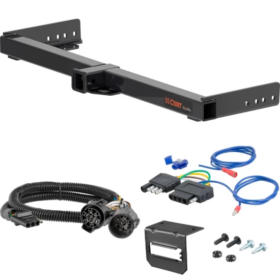 For 2022-2024 Jeep Grand Cherokee Trailer Hitch + Wiring 5 Pin Fits Models w/ USCAR 7-way Factory Connector Excluding Trailhawk Curt 13525 2 inch Tow Receiver