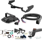 For 2004-2006 Lexus RX330 Tow Package Camp n' Field Trailer Hitch + Brake Controller Curt Assure 51160 Proportional Up To 4 Axles + 7 Way Trailer Wiring Plug & 2-5/16" ball 4 inch drop Fits All Models Curt 13530 2 inch Tow Receiver