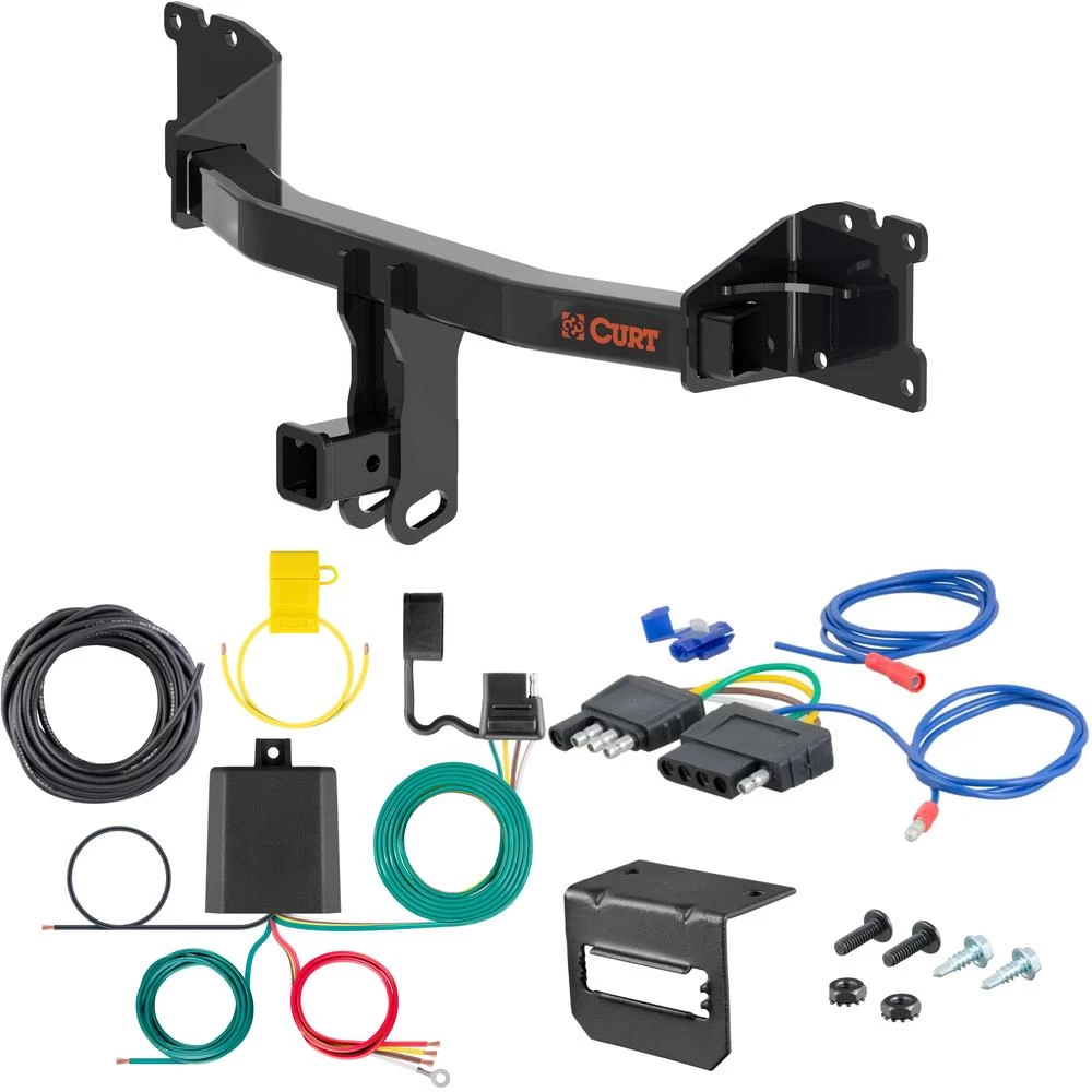 For 2020-2024 Porsche Cayenne Trailer Hitch + Wiring 5 Pin Fits All Models Curt 13592 2 inch Tow Receiver