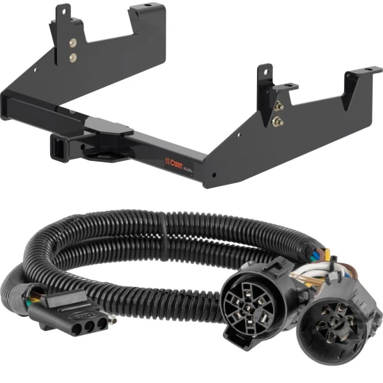 For 2020-2024 GMC Sierra 2500 HD Trailer Hitch + Wiring 4 Pin Except factory receiver Curt 14005 55384 2 inch Tow Receiver