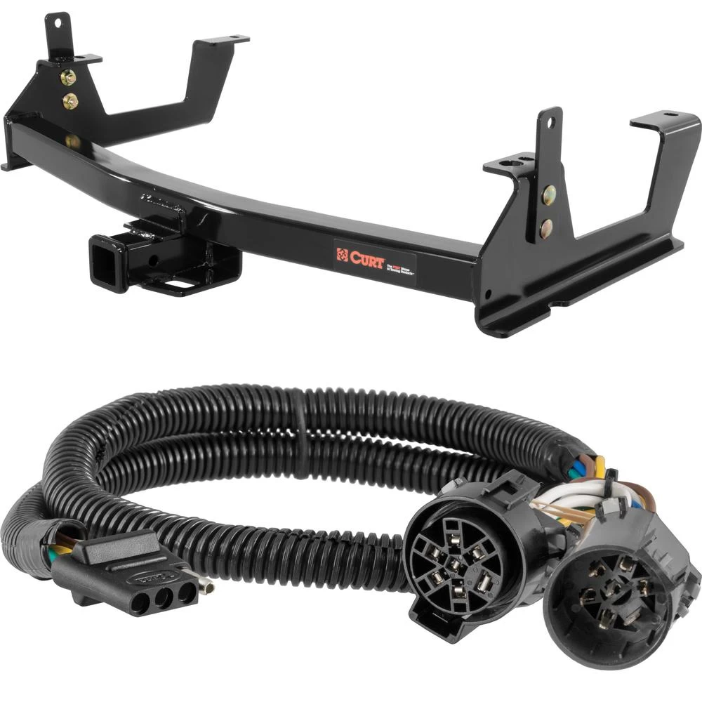 For 2015-2019 Chevy Silverado 2500 HD Trailer Hitch + Wiring 4 Pin Fits 8' bed except factory receiver Tommy Gate or cab & chassis Curt 14010 55384 2 inch Tow Receiver