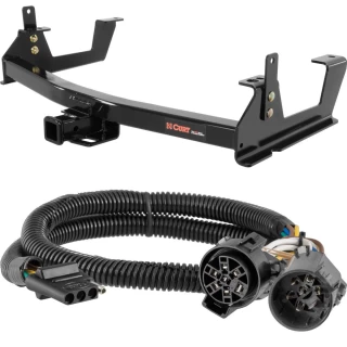 For 2015-2019 Chevy Silverado 2500 HD Trailer Hitch + Wiring 4 Pin Fits 8' bed except factory receiver Tommy Gate or cab & chassis Curt 14010 55384 2 inch Tow Receiver