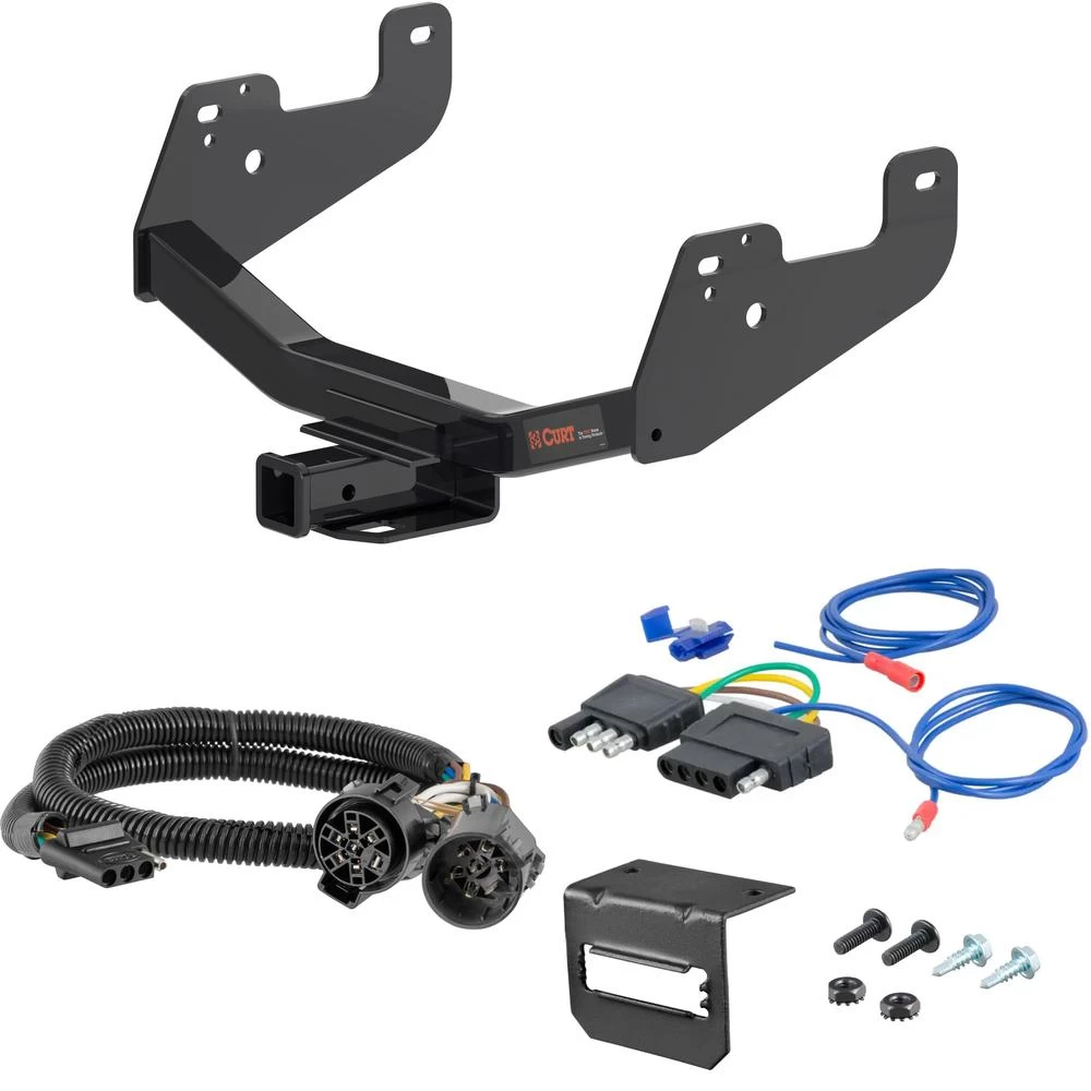 For 2022-2024 Ford F150 Trailer Hitch + Wiring 5 Pin Fits Models w/ Factory Receiver w/ USCAR 7-way Factory Connector Curt 14021 2 inch Tow Receiver