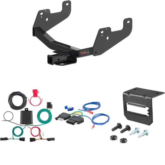 For 2022-2024 Ford F150 Trailer Hitch + Wiring 5 Pin Fits w/ Factory Receiver w/ LED Taillights Curt 14021 2 inch Tow Receiver