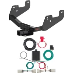 For 2022-2024 Ford F150 Trailer Hitch + Wiring 4 Pin Fits Models w/ Factory Receiver w/ LED Tail back sensors & scale Curt 14021 56486 2 inch Tow Receiver